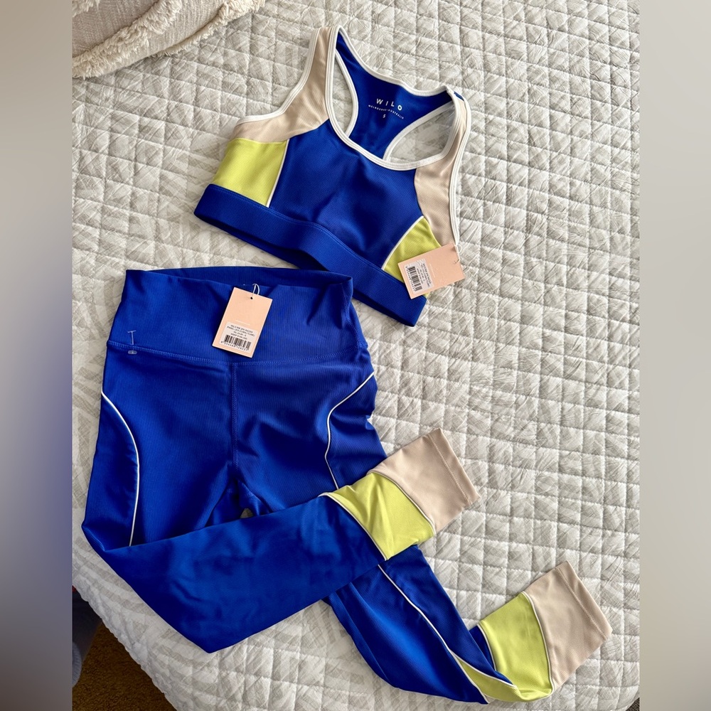 NWT Wilo the Label Racerback Sports Bra and Panel Legging Set in
Cobalt/Lime ๐๐ - Picture 3 of 5